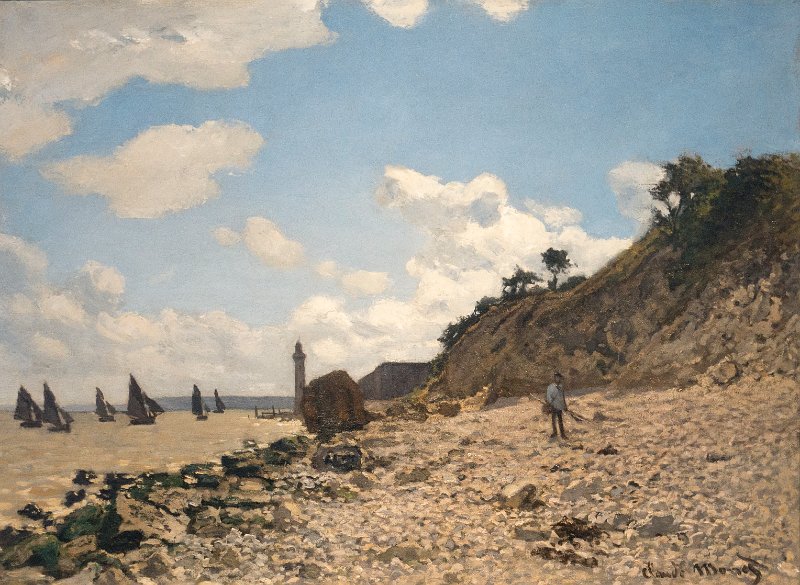 20150815_172424 RX100M4.jpg - Claude Monet, France, Th Beach at Honfleur, 1864-66. LA County Museum of Art